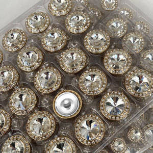 23MM Metal inlay drill snap button charms