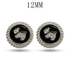 12MM Metal puppy with drilling oil snap button charms
