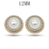 12MM Bi-color metal pearl snap button charms