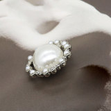 23MM metal hollow pearl snap button charms