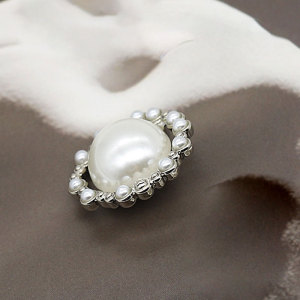 23MM metal hollow pearl snap button charms