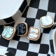 22MM Metal imitation shell square design snap button charms