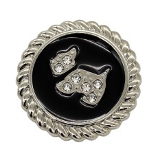 20MM Metal puppy with drilling oil snap button charms