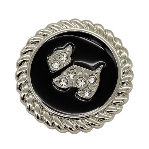 20MM Metal puppy with drilling oil snap button charms
