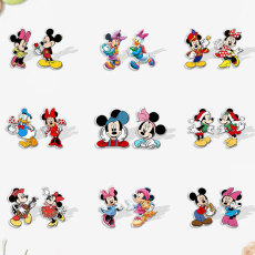 Disney Mickey Minnie Donald Duck Asymmetric Resin Acrylic Earrings