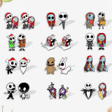 Christmas Eve scary resin earrings skeleton Jack Lisa personality asymmetric acrylic earrings