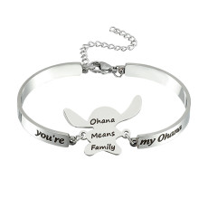 Stainless steel Star Baby stitch  you're my ohana bracelet ohana means family