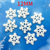 12MM Christmas simulation resin flash powder snowflake flakes diy snap button charms
