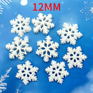 12MM Christmas simulation resin flash powder snowflake flakes diy snap button charms