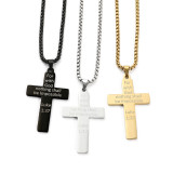 American flag necklace cross hip hop stainless steel necklace