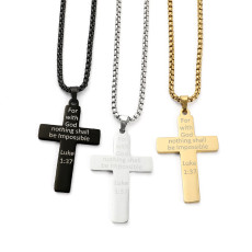 American flag necklace cross hip hop stainless steel necklace