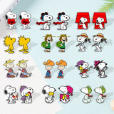 Cartoon peanut cartoon Snoopy little yellow bird resin earrings