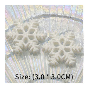 30MM Christmas simulation resin flash powder snowflake flakes diy snap button charms