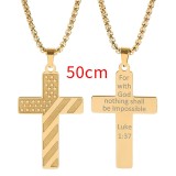 American flag necklace cross hip hop stainless steel necklace