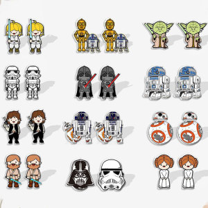Lovely Star Wars robot resin print earrings