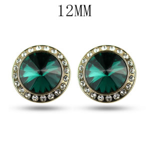 12MM metal inlaid water drill snap button charms