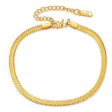Stainless steel chain 18K gold fine fish scale flat snake chain