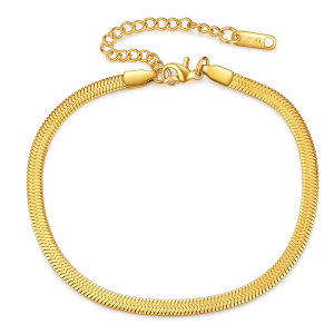 Stainless steel chain 18K gold fine fish scale flat snake chain