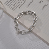 Stainless steel pearl round pendant splicing chain bracelet