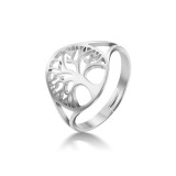 Stainless steel hollow life tree opening adjustable ring