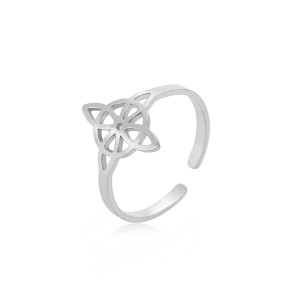 Stainless steel hollow Celtic knot four-piece adjustable ring