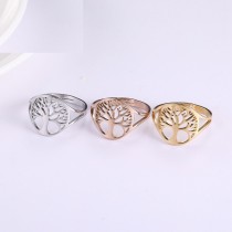 Stainless steel hollow life tree opening adjustable ring