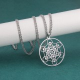 Stainless steel hollow pendant supernatural moon goddess necklace