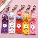 20MM Snaps button jewelry wholesale PVC soft plastic DIY cartoon bow detachable key chain