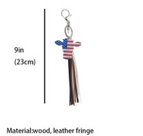 Key chain Western cowboy American Independence Day cactus sunflower tassel key case