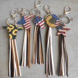 Key chain Western cowboy American Independence Day cactus sunflower tassel key case