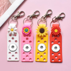 20MM Snaps button jewelry wholesale PVC soft plastic DIY cartoon flower key chain
