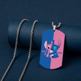Stainless steel Star Baby Stitch color printing necklace