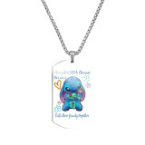 Stainless steel Star Baby Stitch color printing necklace
