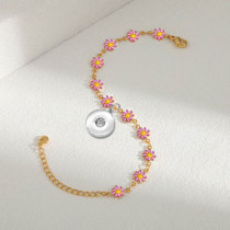 20MM Snaps button jewelry wholesale Daisy temperament painted drop glaze flower bracelet