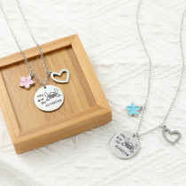 Stainless steel Stitch couple necklace love pendant