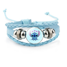 Star Baby Stitch Glass Cowhide Bracelet Blue Bracelet