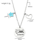 Stainless steel Stitch couple necklace love pendant