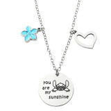 Stainless steel Stitch couple necklace love pendant