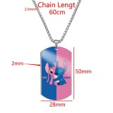 Stainless steel Star Baby Stitch color printing necklace