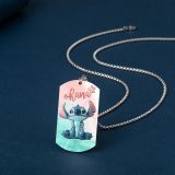 Stainless steel Star Baby Stitch color printing necklace