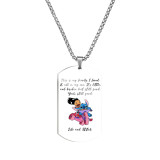 Stainless steel Star Baby Stitch color printing necklace