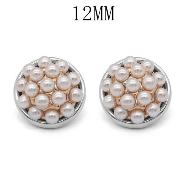 12MM Metallic pearl snap button charms