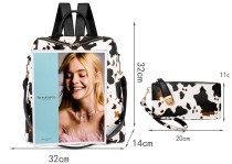Leopard solid color backpack mother bag leather backpack bags