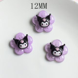 12MM Cartoon resin dog flower diy snap button charms