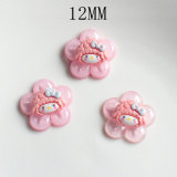 12MM Cartoon resin dog flower diy snap button charms