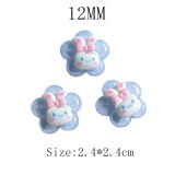 12MM Cartoon resin dog flower diy snap button charms