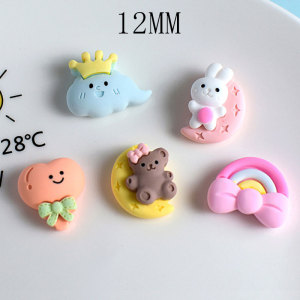 12MM Cartoon resin rabbit bear cloud diy snap button charms
