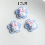 12MM Cartoon resin dog flower diy snap button charms