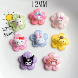 12MM Cartoon resin dog flower diy snap button charms