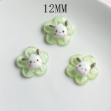 12MM Cartoon resin dog flower diy snap button charms
